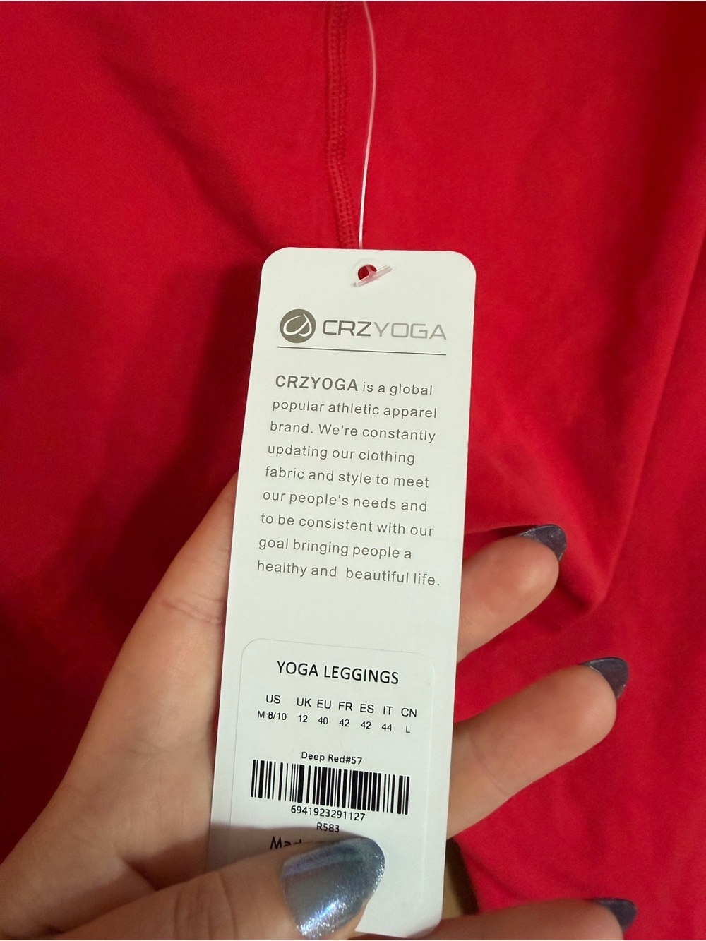 CRZ YOGA women’s High-Rise Active Red Leggings Size M Red - Picture 7 of 10